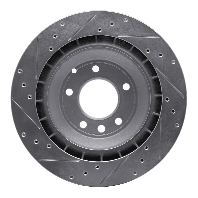 Porsche Cayenne Brake Rotor (1) - Rear Right - R1 Concepts - Drilled & Slotted - Silver - `05-`18